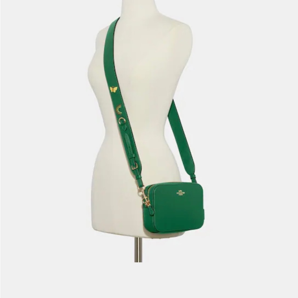 NEW Coach Mini Camera Bag With Diary Embroidery Kelly Green Crossbody Sold Out!!